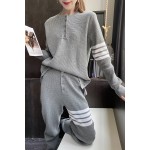 Tide four bars tb waffle temperament sweater jacket knitted sports suit autumn and winter men and women with the same style